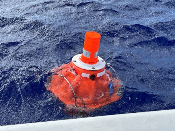 Surfacing Rockhopper that has just been released via a transmitted signal.